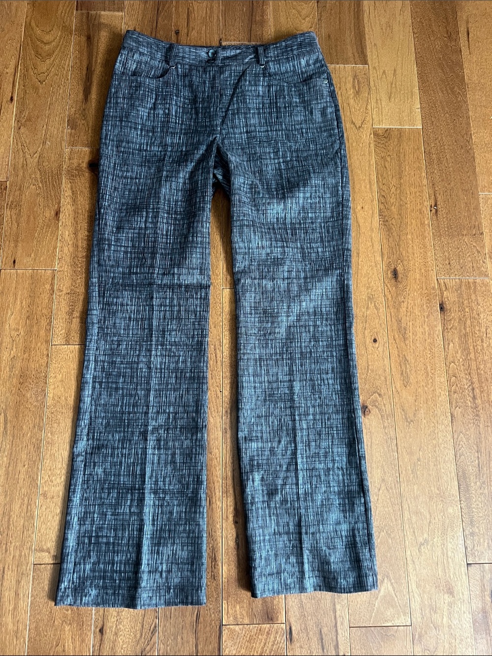 Straight Leg Women's Pants in Charcoal Textured Gray